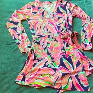 Lilly Pulitzer Tiki Wrap Romper SZ M